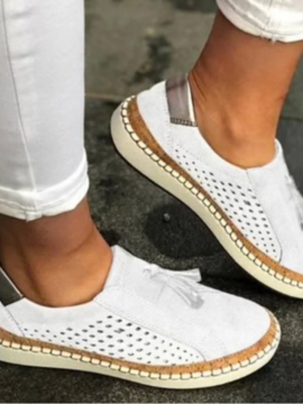 NEVER WORN White slip on shoes, size 7, never worn